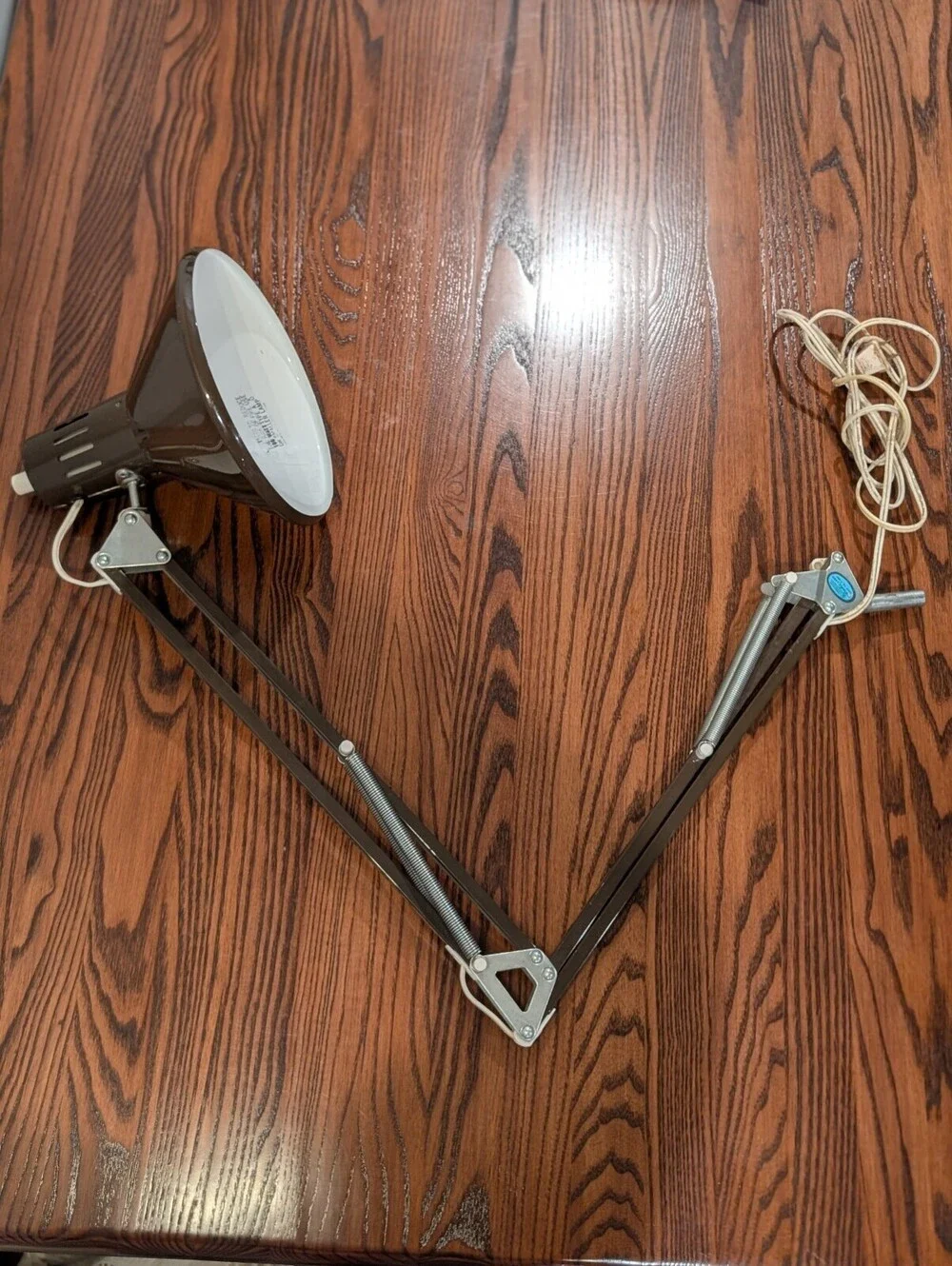 VTG 1970s Brown Architect Drafting Lamp Swing Arm Taiwan Model 5310 Mid Century